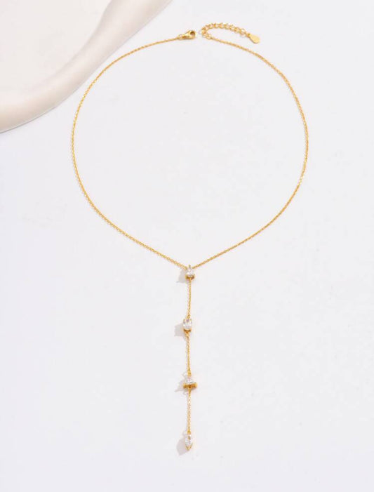 Cascade Drop Lariat Necklace - Silver 925